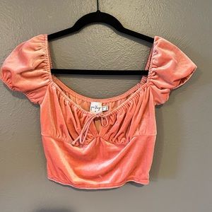 Princess Polly Pink Velvet Crop Top